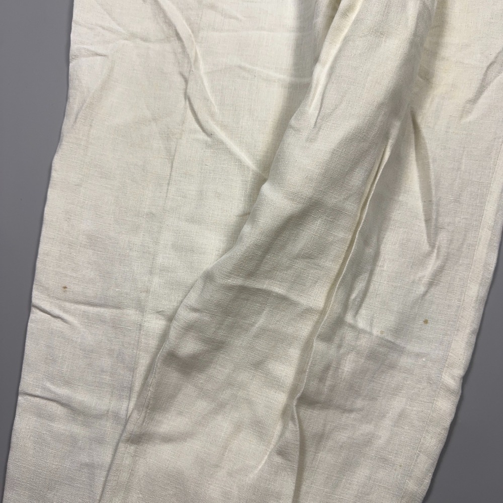 Polo Ralph Lauren Pleated Pants Trousers Mens Size 42 100% Linen White Old Money - Picture 4 of 11